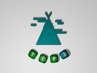 tipi text around the 3D icon, 3D illustration © Ali