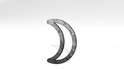 night moon new 3D icon standing on the floor, 3D illustration for background and city