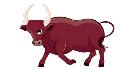 Cartoon brown bull