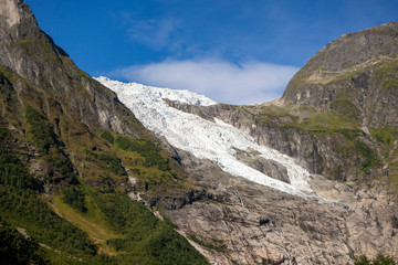 Fototapeta na wymiar Norwegian Boyabreen glacier in Josteldalsbreen National Park
