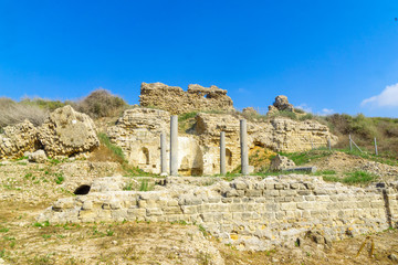 Fototapeta na wymiar Byzantine Church of Santa Maria Viridis in Ashkelon National Park