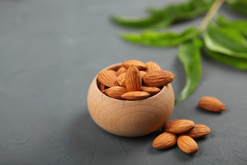 almonds on the table close-up
