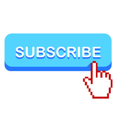 Subscribe button, icon business. Click here button. Subscribe Vector image. Subscribe button icon. Cursor Hand. Vector illustration. Social Media Vector