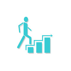 Successful icon. Business, businessman, career, happy, success. Growth Icon. Promotion free icon. Goal free icon. Growth business man. Improvement, businessperson, career, goal, success, progress.