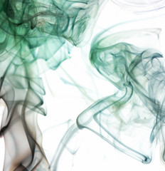 Green smooth abstract smoke lines