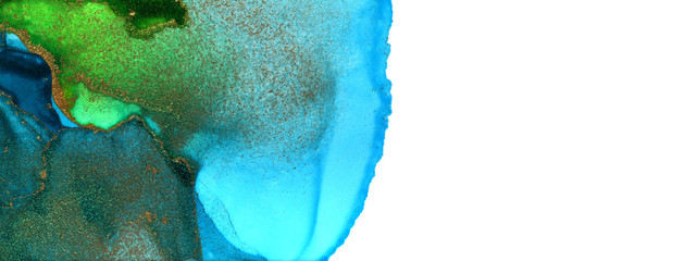 Art Abstract painting blots horizontal background. Alcohol ink colors. Marble texture.