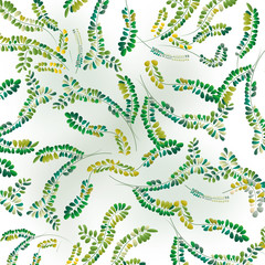 many random curly leaves like a branch