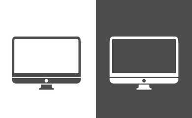 Computer monitor icon. Flat PC symbol. Vector illustration, EPS10