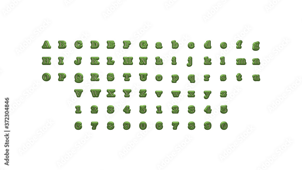 Poster full set of english alphabets in 3d illustrations which matching perspectives and lighting on each s