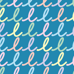 Fototapeta premium Script letter L vector seamless background. Hand written lower case type pattern design illustration.