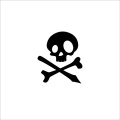 Skull with bones sign. Vector illustration. Halloween party