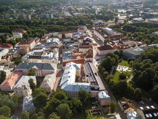 Fototapeta na wymiar Photo from above. Tartu Estonia. The old town of Tartu (Estonia’s second largest city) on top of a summer day,