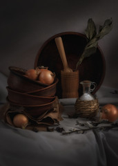 village. onions and earthenware