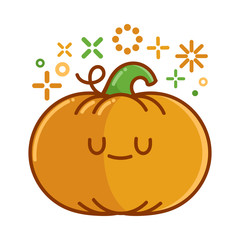 kawaii smiling halloween pumpkin cartoon