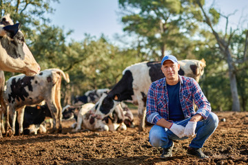 Male rancher in a farm