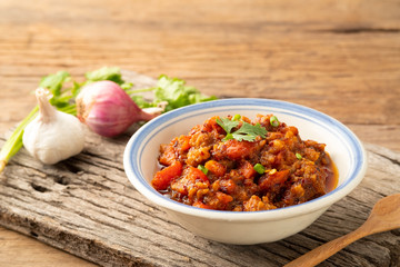 Nam Prik Ong (Northern thai meat and tomato spicy dip)