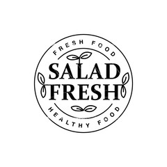 Salad fresh logo design template for vegan and healthy business