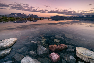 Beautiful landscape in the north of Sweden