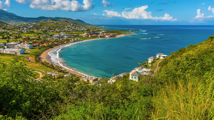 The view looking north from Timothy Hill in St Kitts