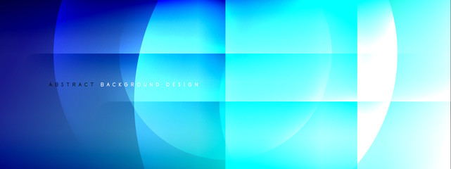 Vector abstract background - circle and cross on fluid gradient with shadows and light effects. Techno or business shiny design templates for text