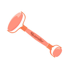 Mezoroller, skin roller cartoon color icon. Roller for mesotherapy hand drawn illustration. Derma beauty cosmetology care, massager. Vector single element in flat style isolated on white background