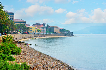 The main promenade of Ajaccio, France