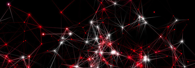 Polygonal background with dots and lines. Network connection structure. Science and technology. 3d