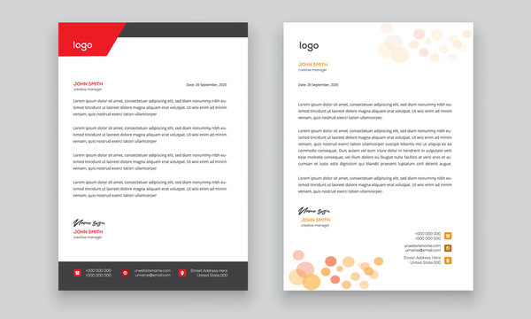 Simple creative modern letter head templates for your project design, Vector illustration.