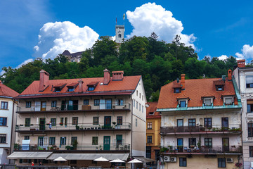 Naklejka na ściany i meble view of the old town of Ljubljana