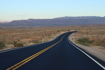 Black new road in the desert