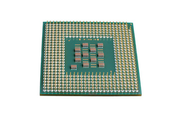 Microprocessor, Central processing unit. Photo of the CPU chip isolated without background....