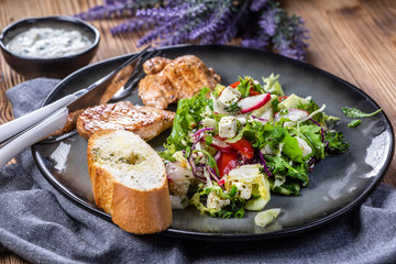 Healthy lunch menu.