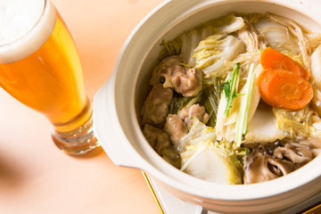 鍋とビール