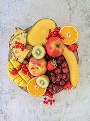 Fresh fruits on a plate
