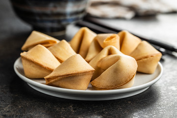 Chinese lucky cookies. Fortune cookies.