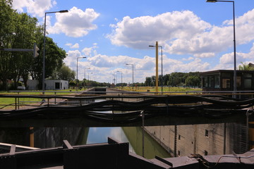 Historischer Teil der Schleuse am Dortmund-Ems-Kanal in Münster