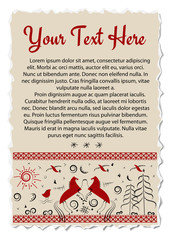 Frame with Northern folk ornaments, russian north, vector illustration