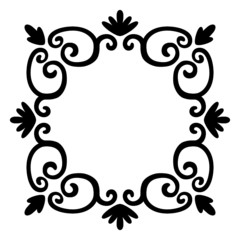 Ornate frame of swirling lines.