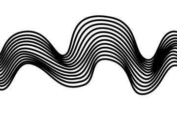 Abstract element with wavy, curved lines. Vector illustration of stripes with optical illusion