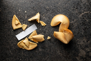 Chinese lucky cookies. Fortune cookies.