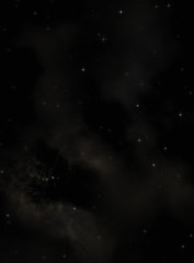 Star field in galaxy space with colorful nebula. Sci fi background of deep space. Ethereal wallpaper.