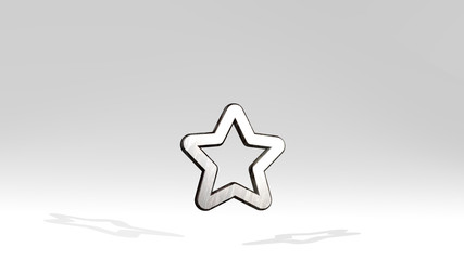 rating star 3D icon standing on the floor, 3D illustration for concept and business