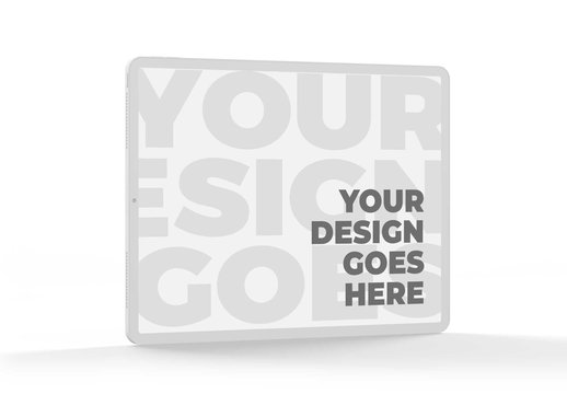 White Clay Tablet on Solid Surface Mockup