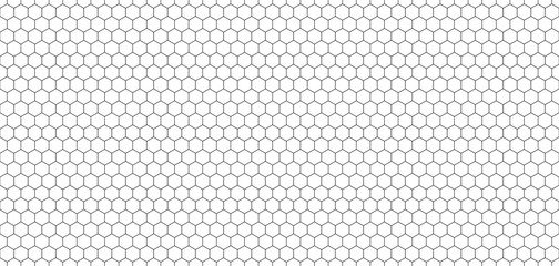 Vector seamless geometric pattern. Modern thin hexagon grid texture.