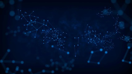 Dots and lines connected in digital animation - Powered by Adobe