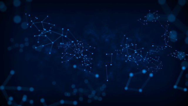 Dots and lines connected in digital animation