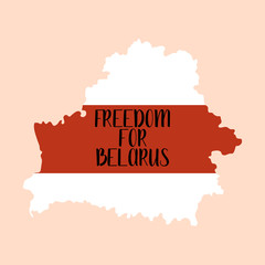 Freedom for Belarus. Flag of Belarus revolution. Protest in the presidential elections in 2020. Social issue. Flat vector illustration