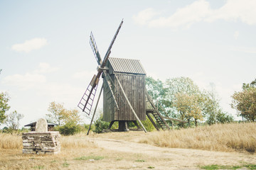 Fototapeta na wymiar old abandoned wooden mill