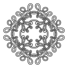 Ornament of swirling lines. Element for the cover of the book, postcards, t-shirts. 