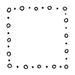 Hand drawn square frame in doodle style.